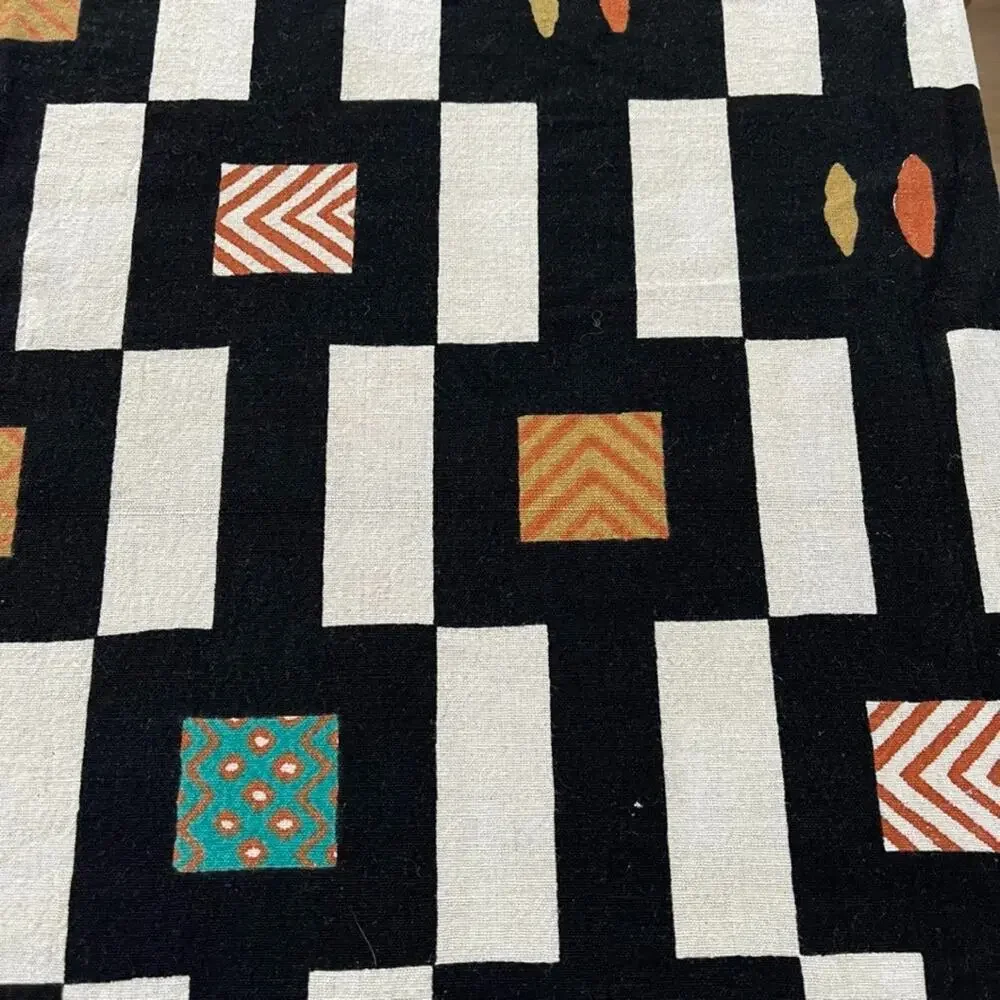 Sam Hilu Block Print Tablecloth Kuba-Inspired 69